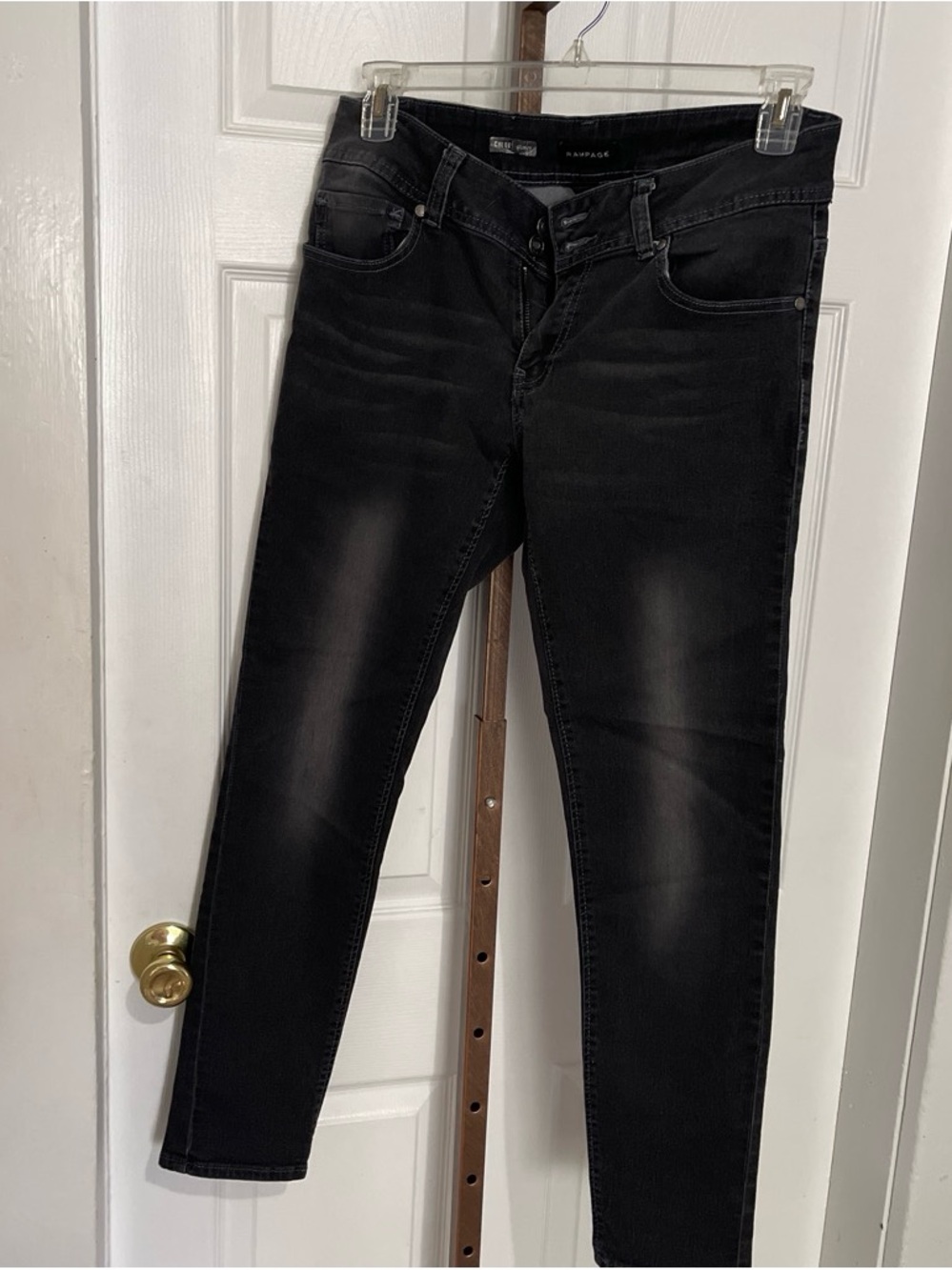 Rampage Black Skinny Jeans with Faded Detailing